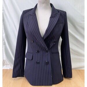 NWoT Express Women’s Navy Pinstripe Double Breasted Blazer XS MSRP 168$
